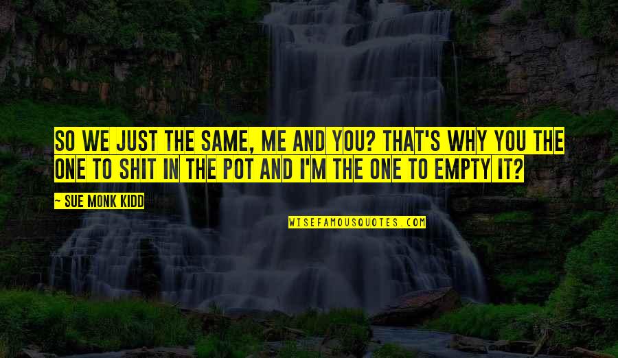 Pegno Translation Quotes By Sue Monk Kidd: So we just the same, me and you?