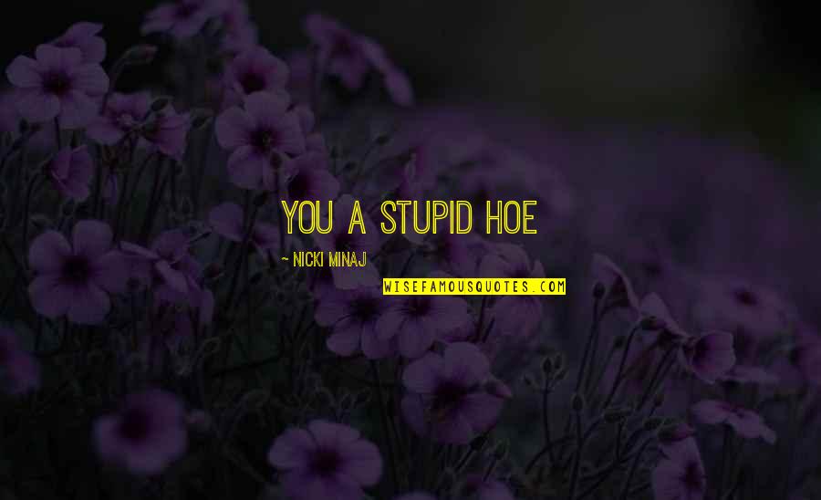 Pego Do Inferno Quotes By Nicki Minaj: You a stupid hoe