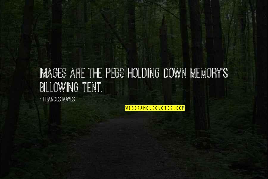 Pegs Quotes By Frances Mayes: Images are the pegs holding down memory's billowing Pegs Quotes By Frances Mayes: Images are the pegs holding down memory's billowing