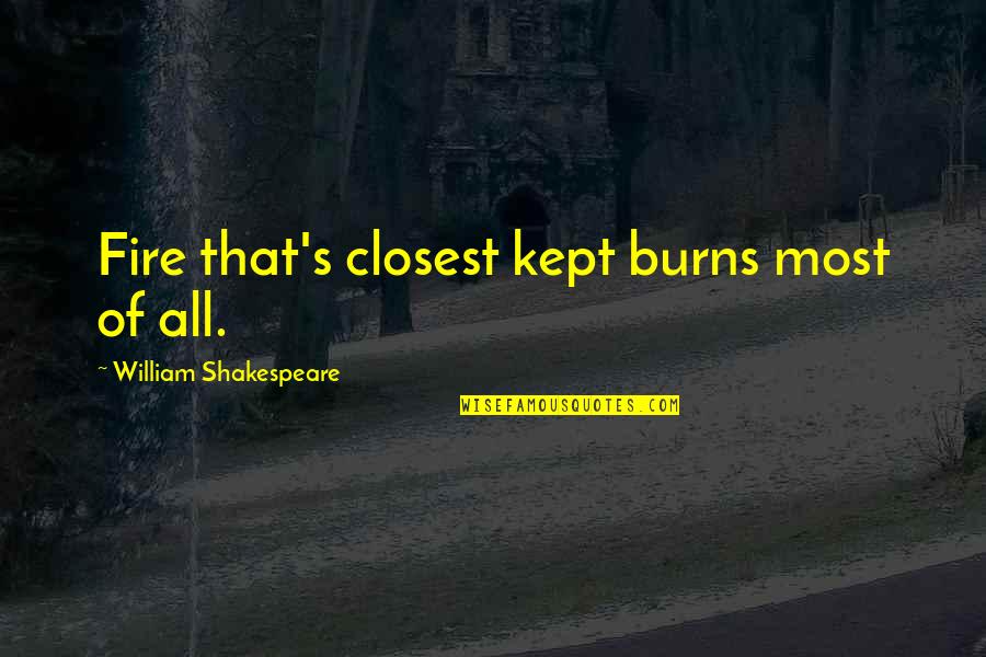 Peinillas Quotes By William Shakespeare: Fire that's closest kept burns most of all.