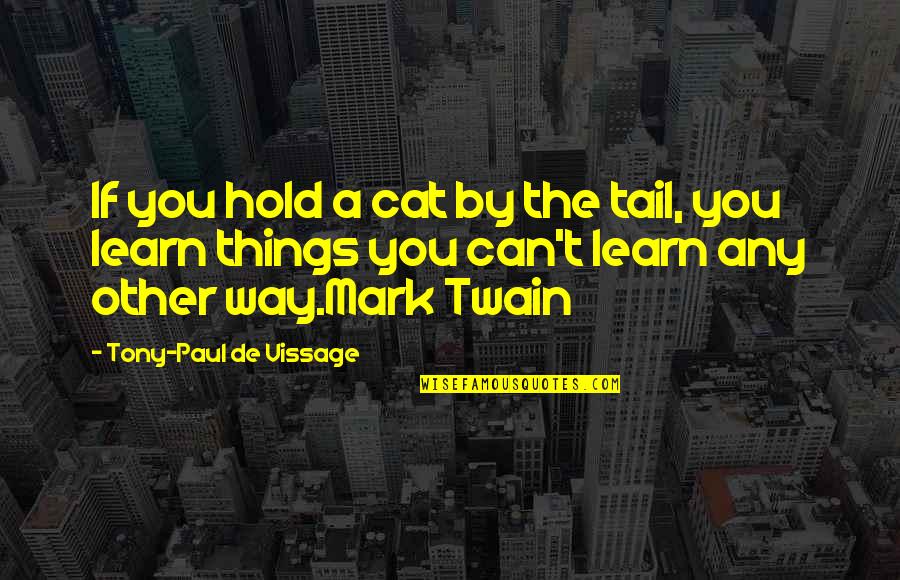 Peinlich Englisch Quotes By Tony-Paul De Vissage: If you hold a cat by the tail,