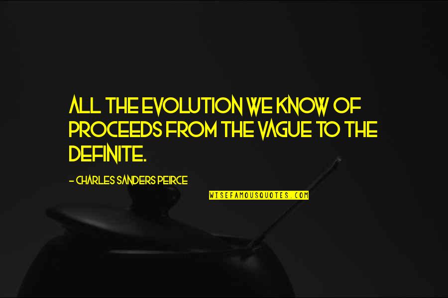 Peirce's Quotes By Charles Sanders Peirce: All the evolution we know of proceeds from