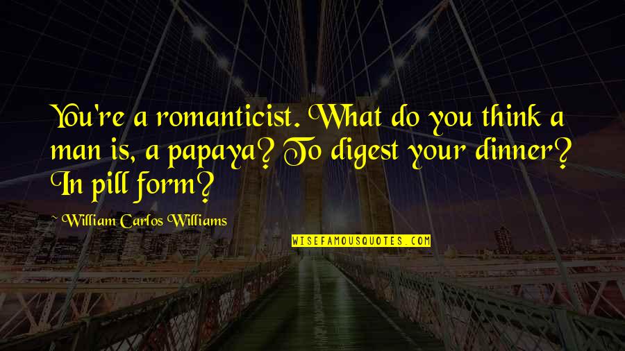 Peisaje De Toamna Quotes By William Carlos Williams: You're a romanticist. What do you think a