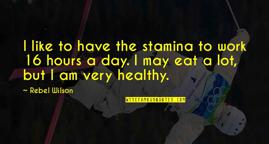 Peitzman Quotes By Rebel Wilson: I like to have the stamina to work