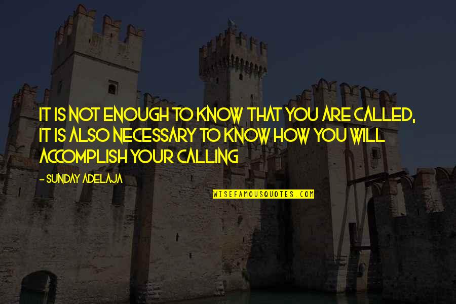 Pelagio Cruz Quotes By Sunday Adelaja: It is not enough to know that you