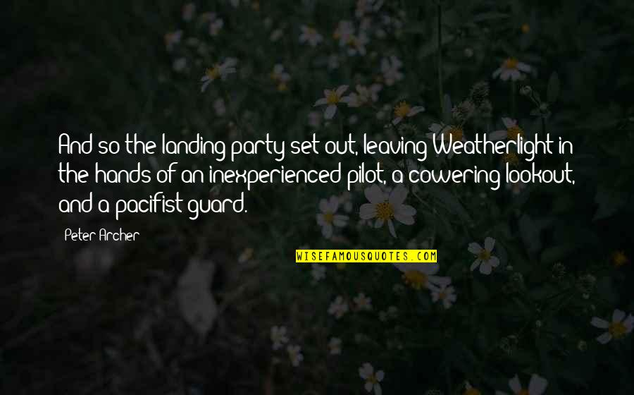 Peleliu Battle Quotes By Peter Archer: And so the landing party set out, leaving