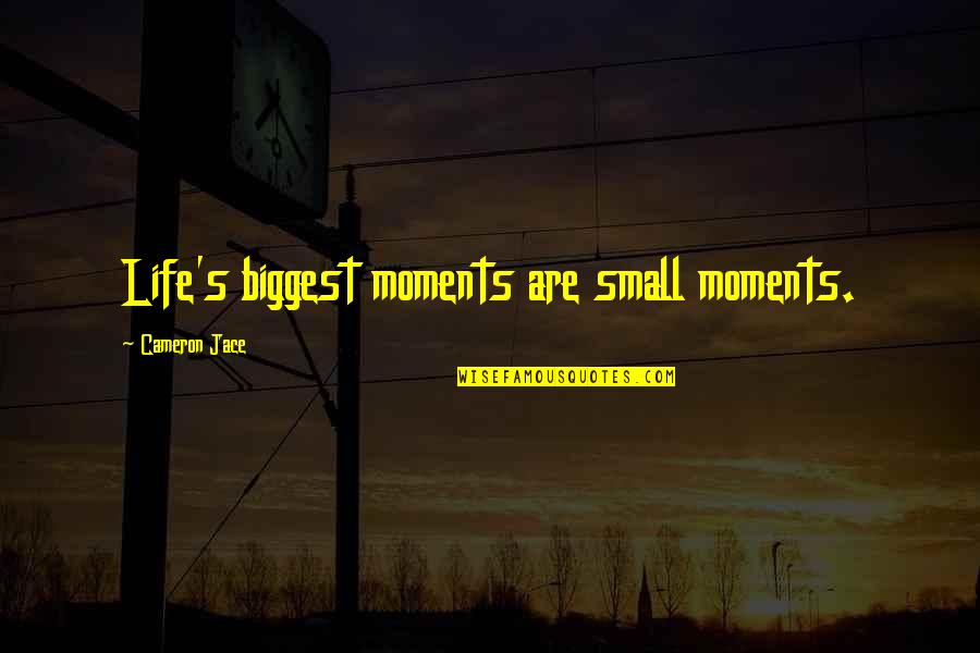 Pelisses Quotes By Cameron Jace: Life's biggest moments are small moments.