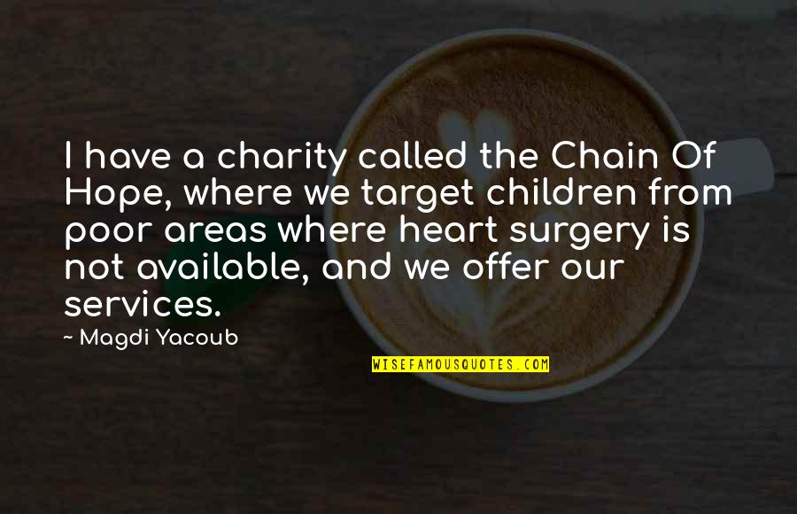 Pellucidity Quotes By Magdi Yacoub: I have a charity called the Chain Of