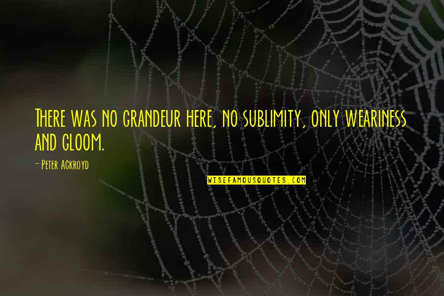 Peltate Quotes By Peter Ackroyd: There was no grandeur here, no sublimity, only