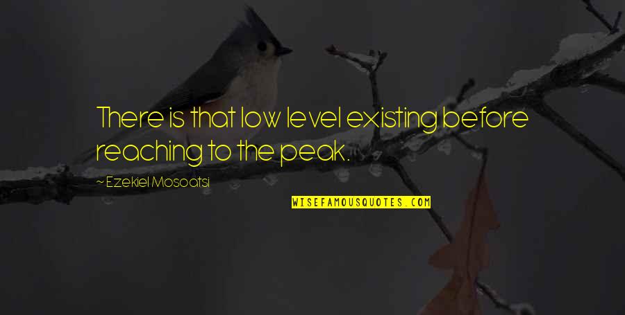 Peluche Reversible Quotes By Ezekiel Mosoatsi: There is that low level existing before reaching Peluche Reversible Quotes By Ezekiel Mosoatsi: There is that low level existing before reaching