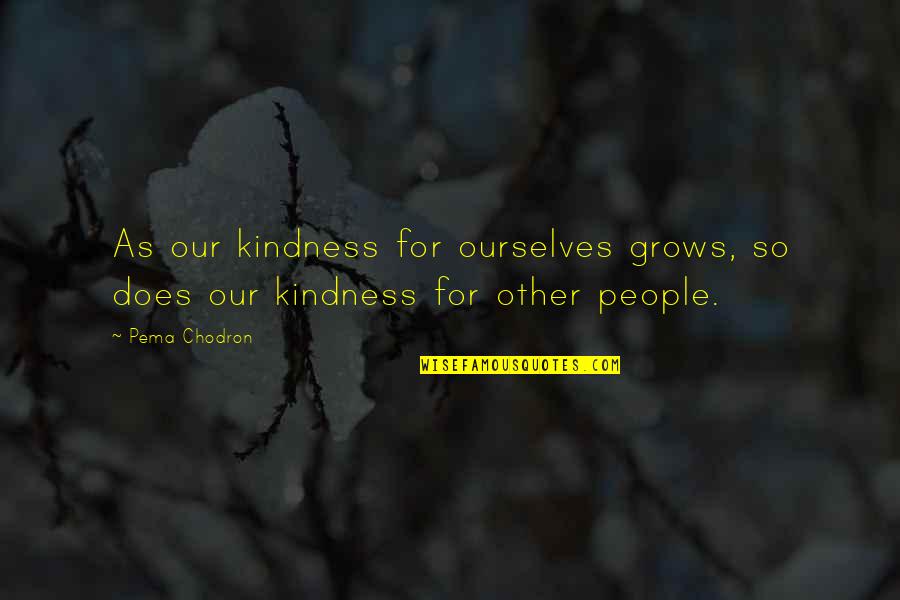 Pema Chodron Kindness Quotes By Pema Chodron: As our kindness for ourselves grows, so does