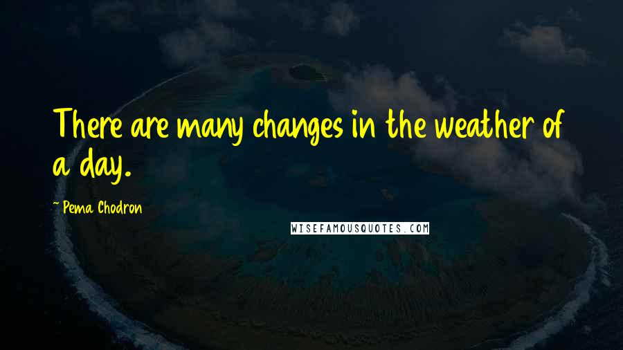 Pema Chodron quotes: There are many changes in the weather of a day.