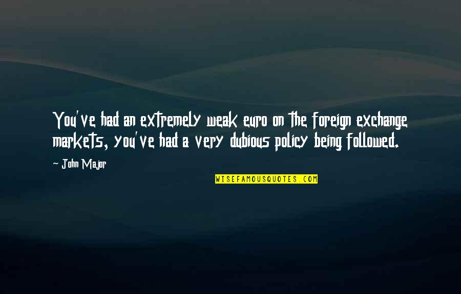 Pemerintah Daerah Quotes By John Major: You've had an extremely weak euro on the Pemerintah Daerah Quotes By John Major: You've had an extremely weak euro on the