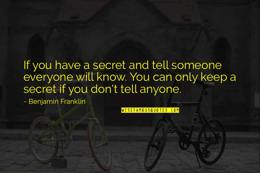 Pemulasaran Quotes By Benjamin Franklin: If you have a secret and tell someone Pemulasaran Quotes By Benjamin Franklin: If you have a secret and tell someone