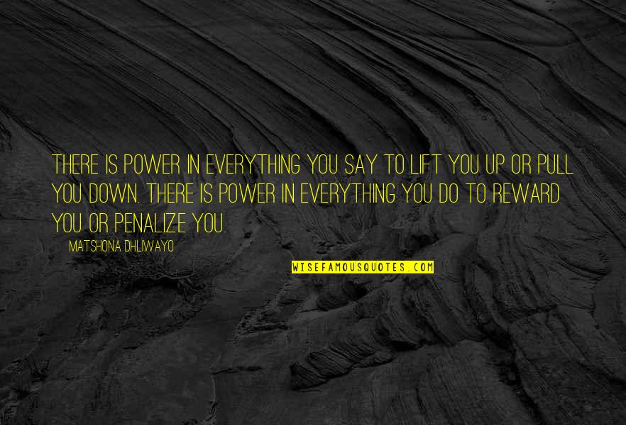 Penalize Quotes By Matshona Dhliwayo: There is power in everything you say to