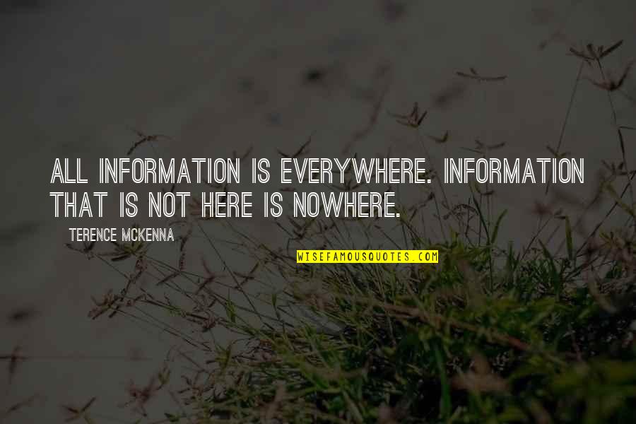 Penalizes Vehicle Quotes By Terence McKenna: All information is everywhere. Information that is not