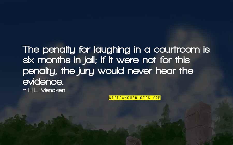 Penalty's Quotes By H.L. Mencken: The penalty for laughing in a courtroom is
