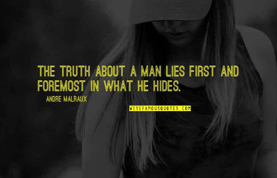 Pencapaian Quotes By Andre Malraux: The truth about a man lies first and