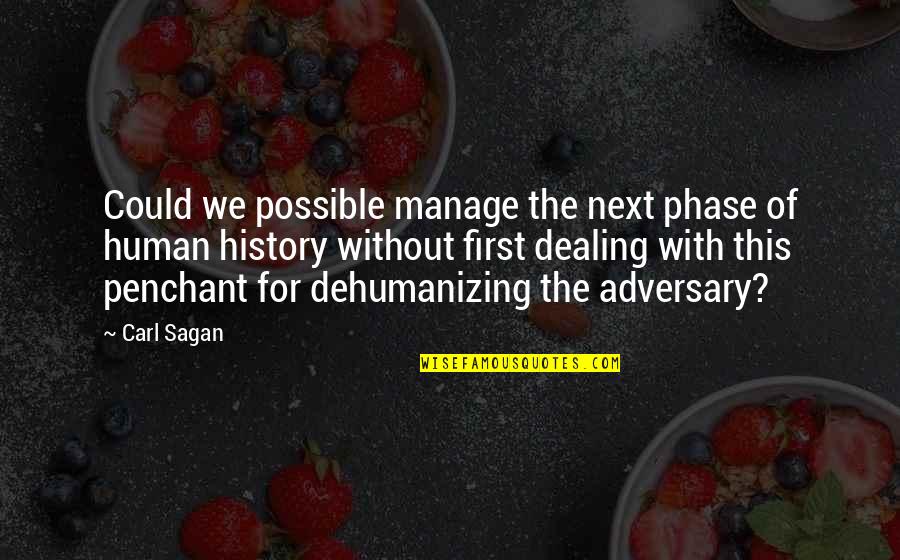 Penchant For Quotes By Carl Sagan: Could we possible manage the next phase of