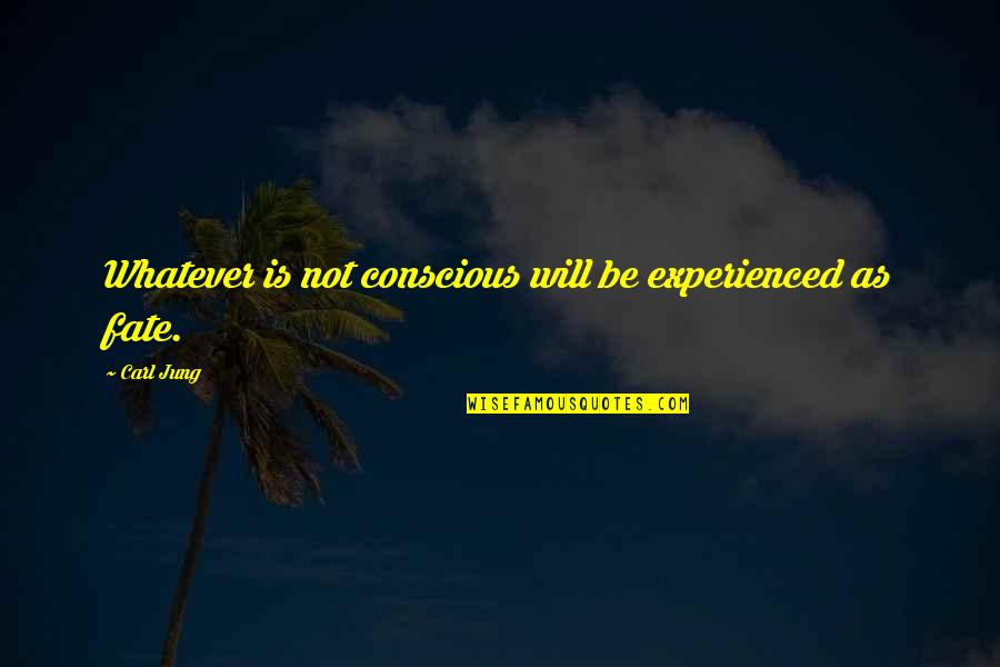 Pencil Cases Quotes By Carl Jung: Whatever is not conscious will be experienced as
