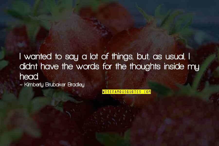 Pendeja Quotes By Kimberly Brubaker Bradley: I wanted to say a lot of things,