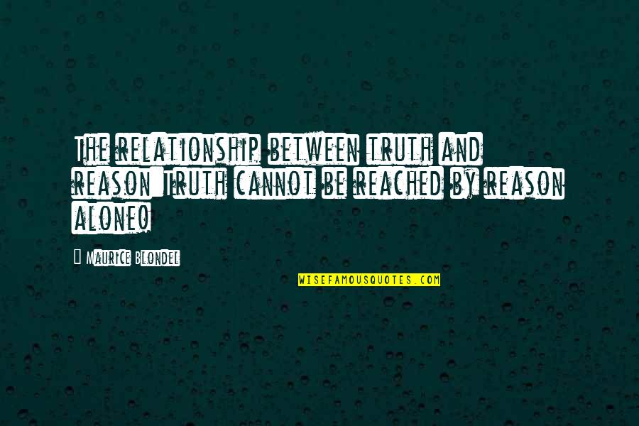 Pendorong Urbanisasi Quotes By Maurice Blondel: The relationship between truth and reason:Truth cannot be