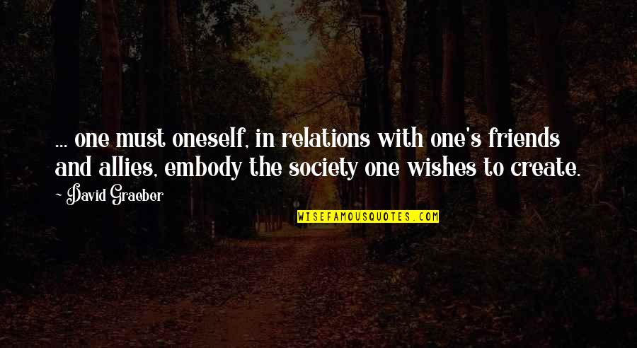 Pendule Pesant Quotes By David Graeber: ... one must oneself, in relations with one's Pendule Pesant Quotes By David Graeber: ... one must oneself, in relations with one's