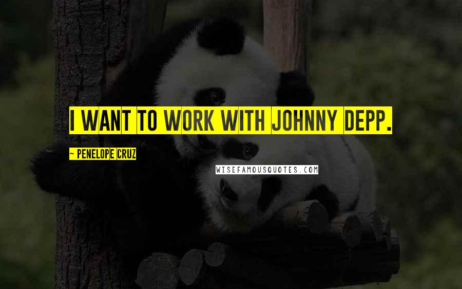 Penelope Cruz quotes: I want to work with Johnny Depp.