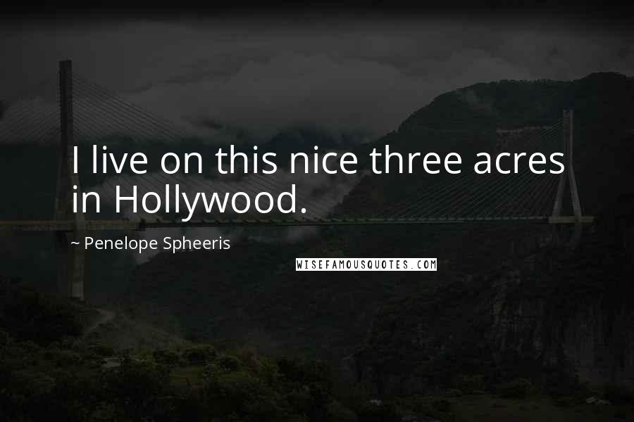 Penelope Spheeris quotes: I live on this nice three acres in Hollywood.