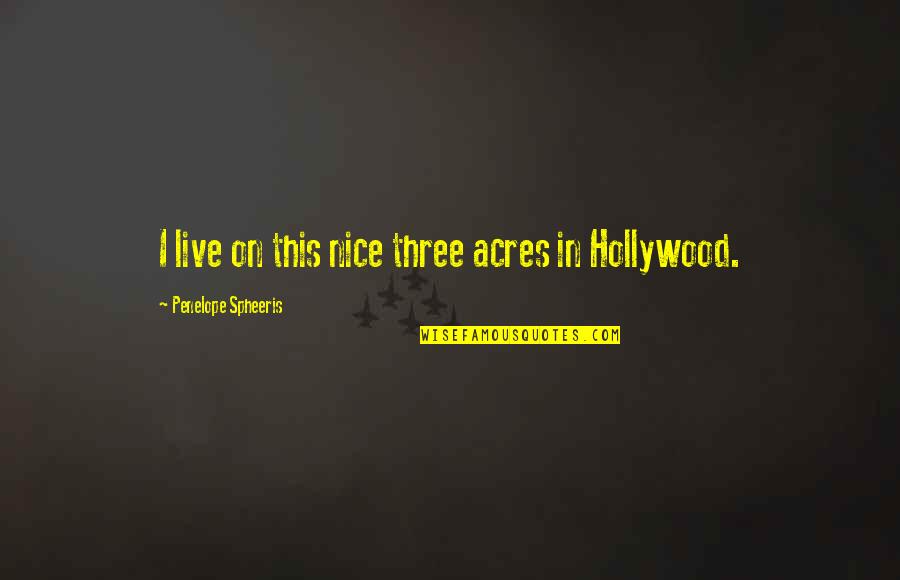 Penelope Spheeris Quotes By Penelope Spheeris: I live on this nice three acres in