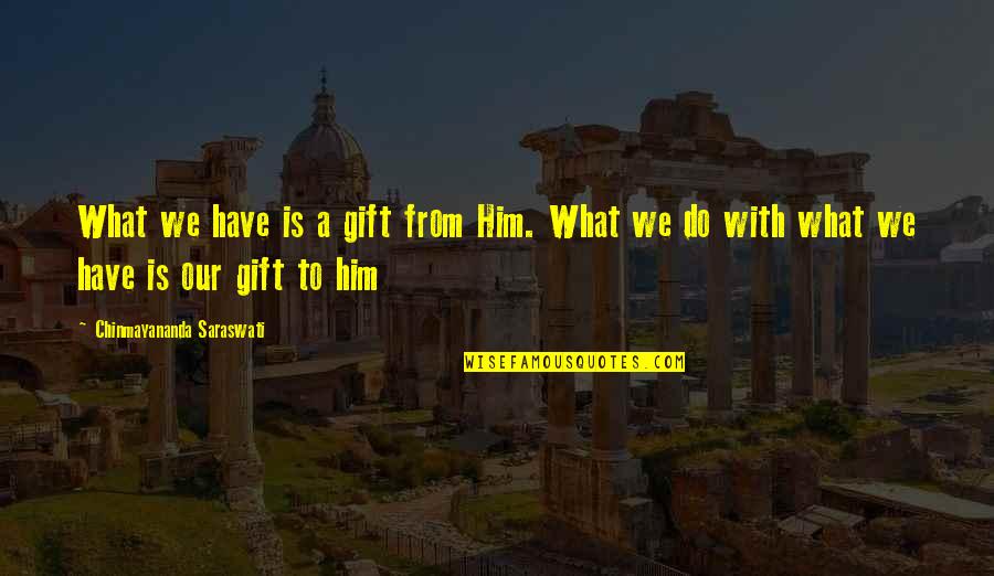 Penelusuran Hantu Quotes By Chinmayananda Saraswati: What we have is a gift from Him.