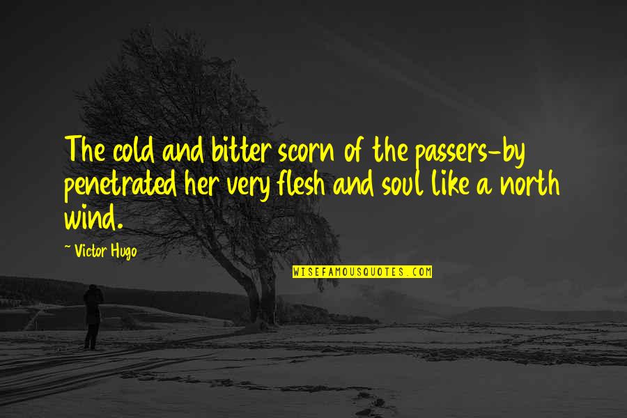 Penetrated Quotes By Victor Hugo: The cold and bitter scorn of the passers-by