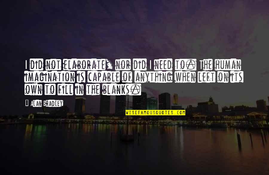 Pengeluaran Sdy Quotes By Alan Bradley: I did not elaborate, nor did I need Pengeluaran Sdy Quotes By Alan Bradley: I did not elaborate, nor did I need