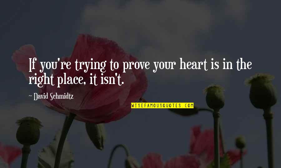Pengertian Pendidikan Quotes By David Schmidtz: If you're trying to prove your heart is