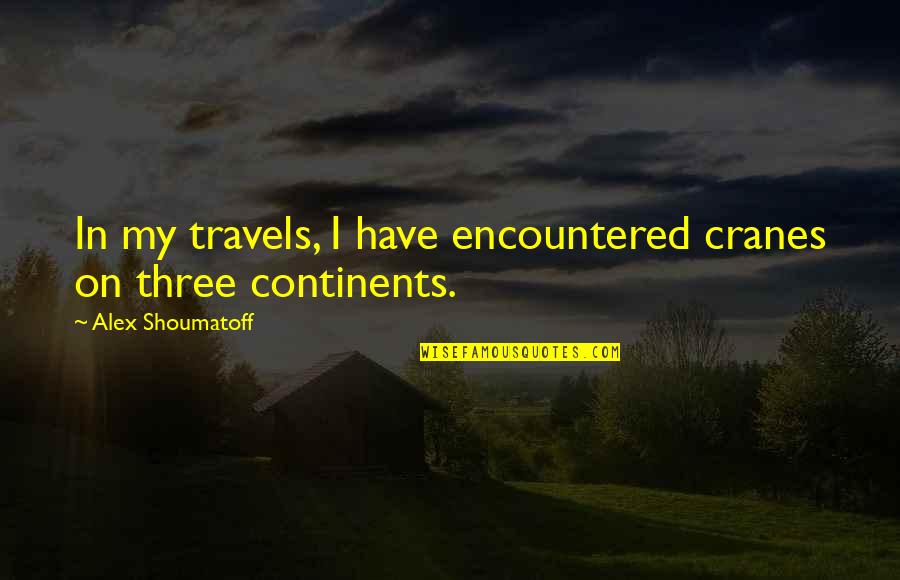 Pengikut Dukun Quotes By Alex Shoumatoff: In my travels, I have encountered cranes on