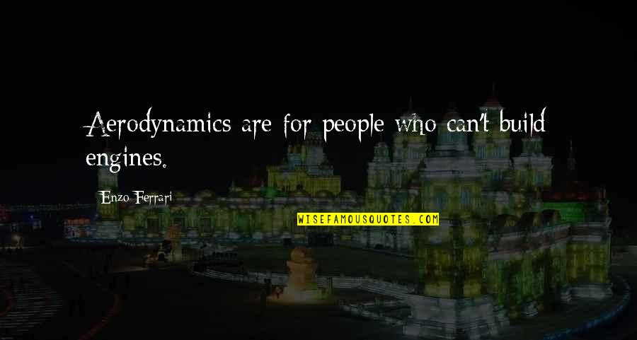 Pennies To Dollars Quotes By Enzo Ferrari: Aerodynamics are for people who can't build engines.