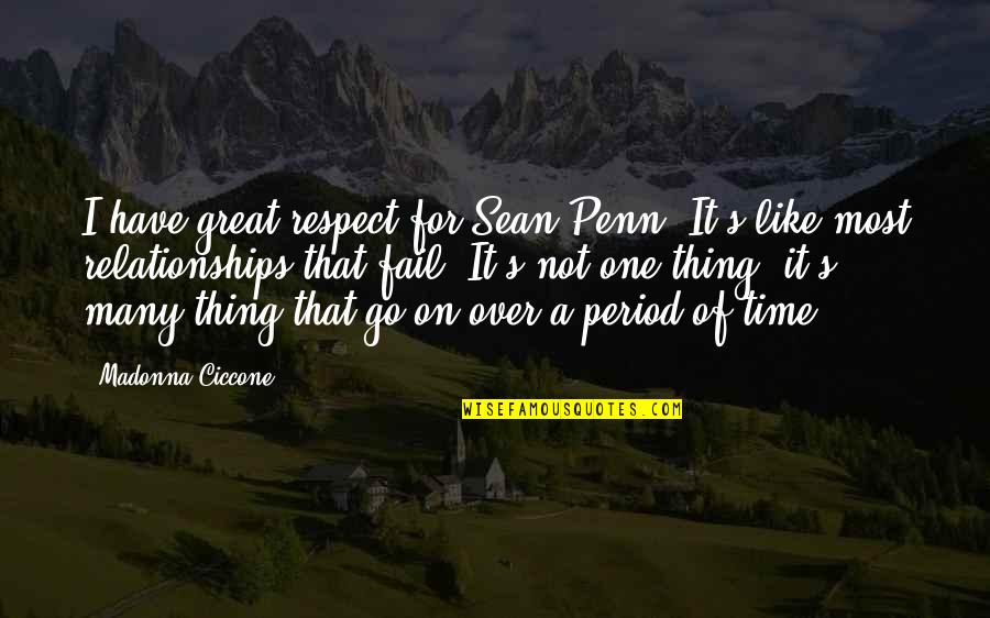 Penn's Quotes By Madonna Ciccone: I have great respect for Sean Penn. It's