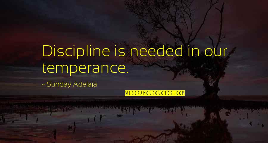 Pensamientos Motivacionales Quotes By Sunday Adelaja: Discipline is needed in our temperance.