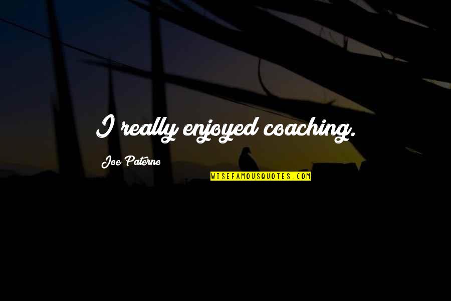 Pensativa Backing Quotes By Joe Paterno: I really enjoyed coaching.