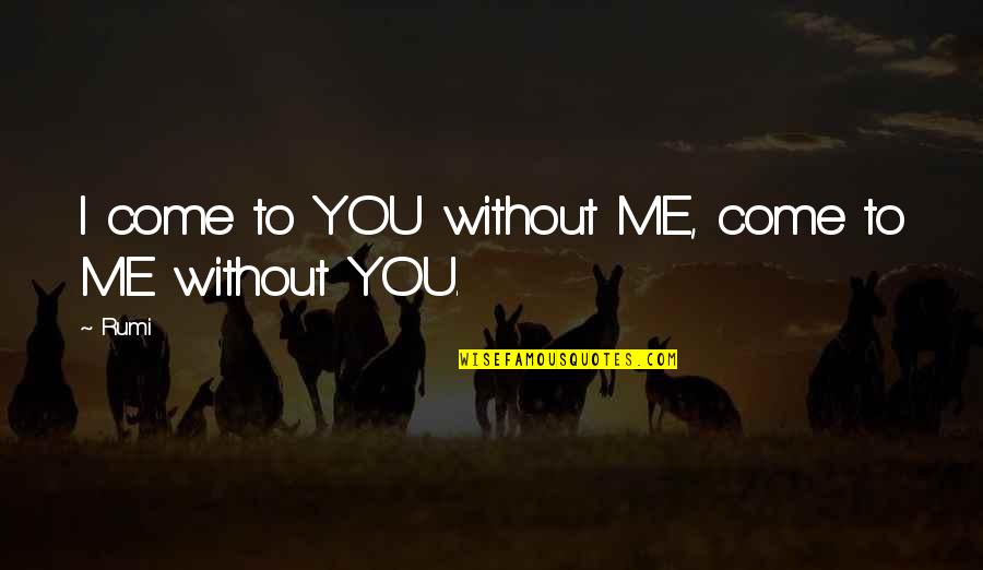 Pension Fund Quotes By Rumi: I come to YOU without ME, come to