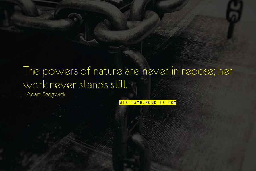 Pentecostal Beliefs Quotes By Adam Sedgwick: The powers of nature are never in repose;