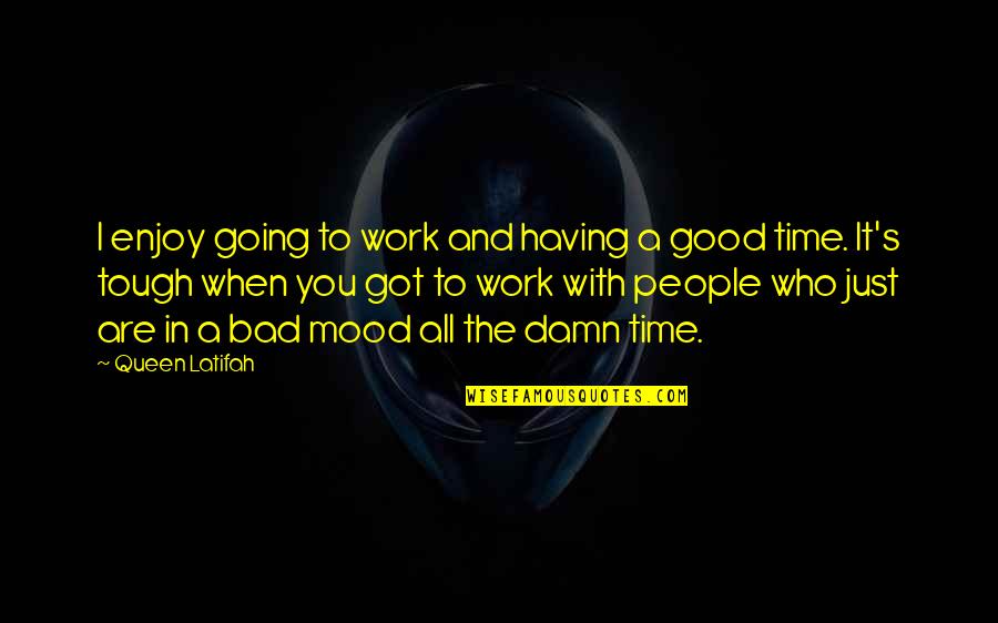 People Are No Damn Good Quotes By Queen Latifah: I enjoy going to work and having a People Are No Damn Good Quotes By Queen Latifah: I enjoy going to work and having a