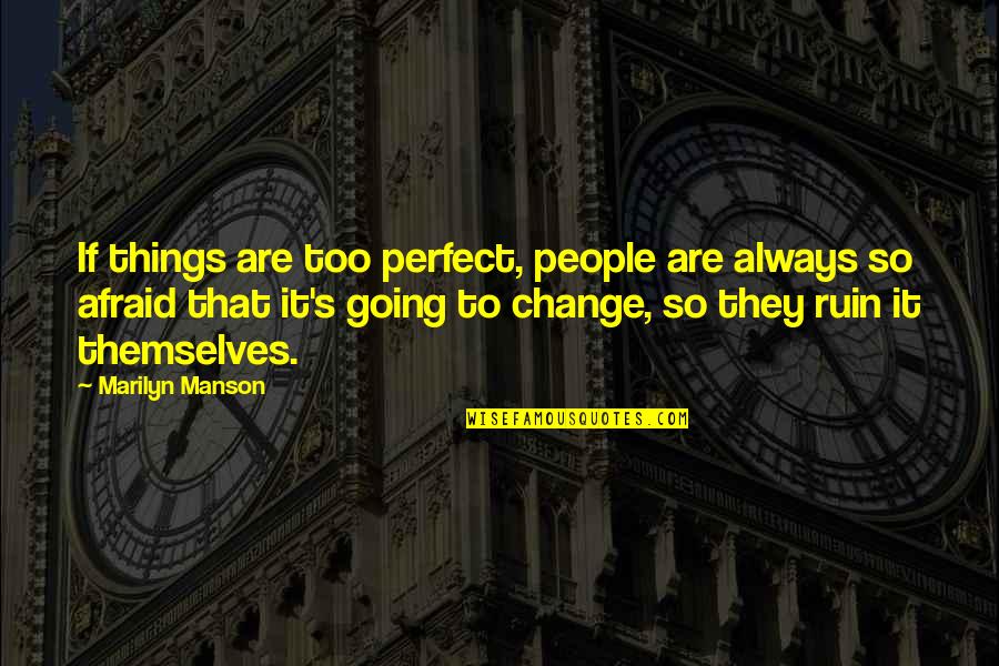 People Are Not Perfect Quotes By Marilyn Manson: If things are too perfect, people are always