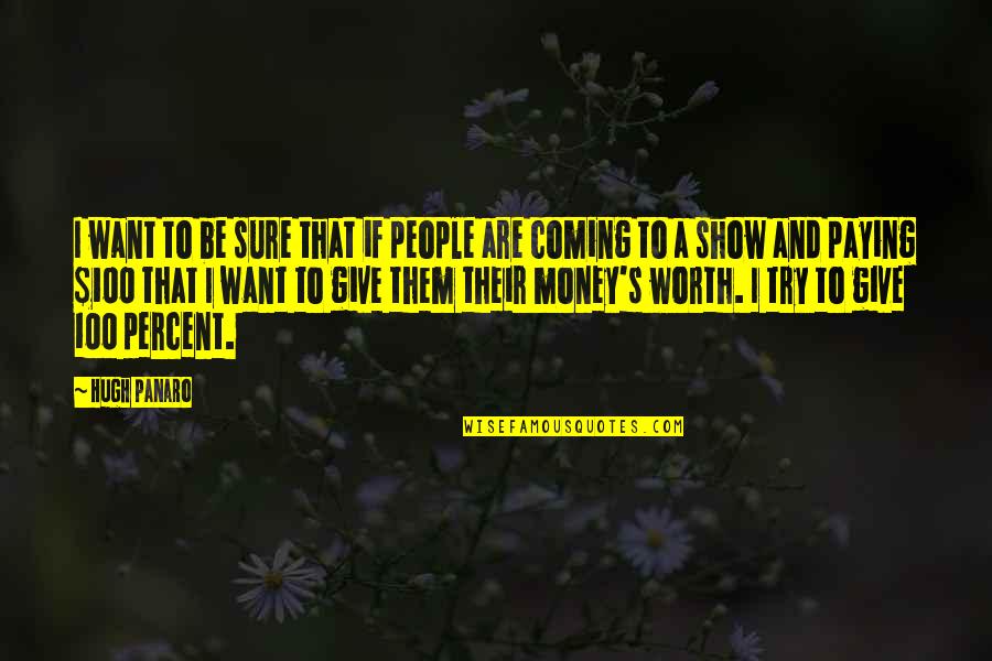 People Are Not Worth Quotes By Hugh Panaro: I want to be sure that if people People Are Not Worth Quotes By Hugh Panaro: I want to be sure that if people