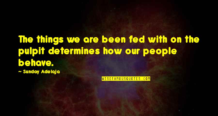 People Behaviour Quotes By Sunday Adelaja: The things we are been fed with on