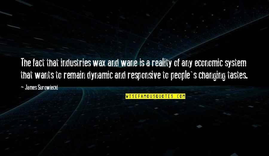 People Changing Quotes By James Surowiecki: The fact that industries wax and wane is