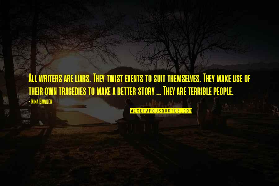 People Events Quotes By Nina Bawden: All writers are liars. They twist events to