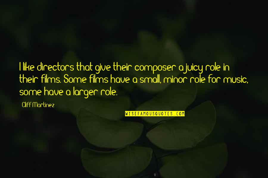 People Has No Contentment Quotes By Cliff Martinez: I like directors that give their composer a
