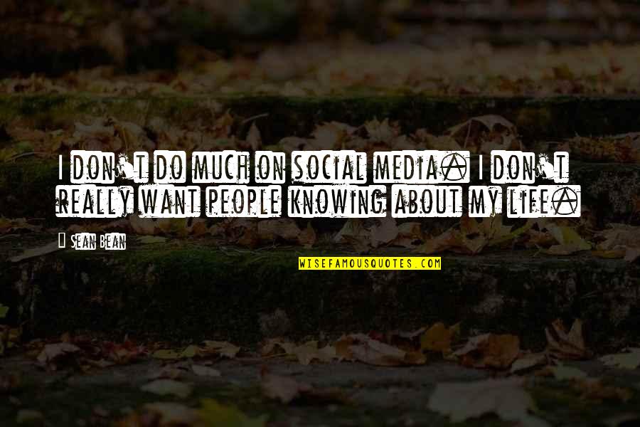 People Not Knowing You Quotes By Sean Bean: I don't do much on social media. I