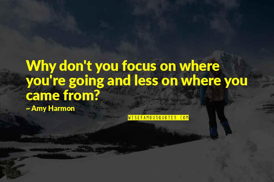 People Offended Bu Statues Quotes By Amy Harmon: Why don't you focus on where you're going